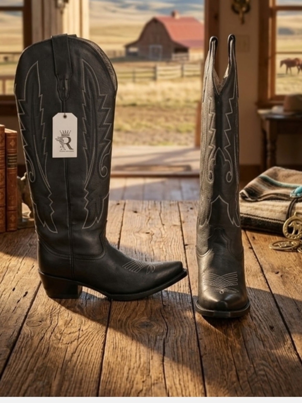 Cowgirl Western Boots — Black